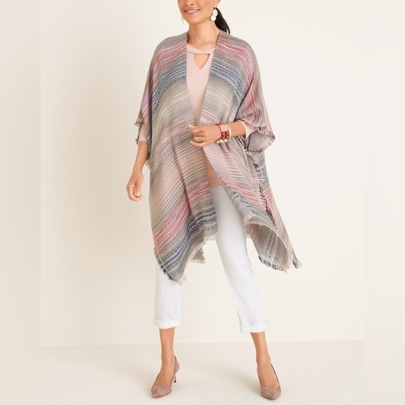 Chicos Ruana Multi-Color Woven Wrap 062 - Picture 1 of 11